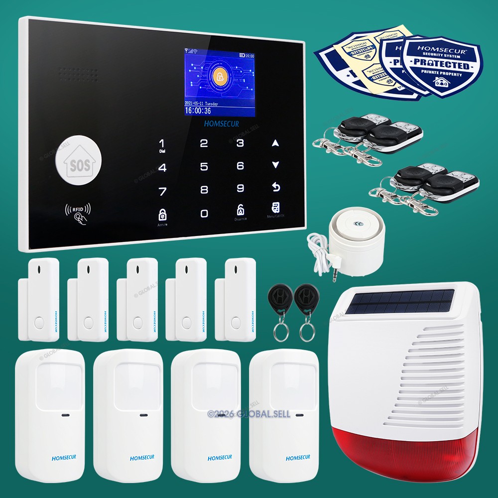 HOMSECUR Wireless Wired TUYA WiFi Kit Home House Security Alarm System Easy DIY