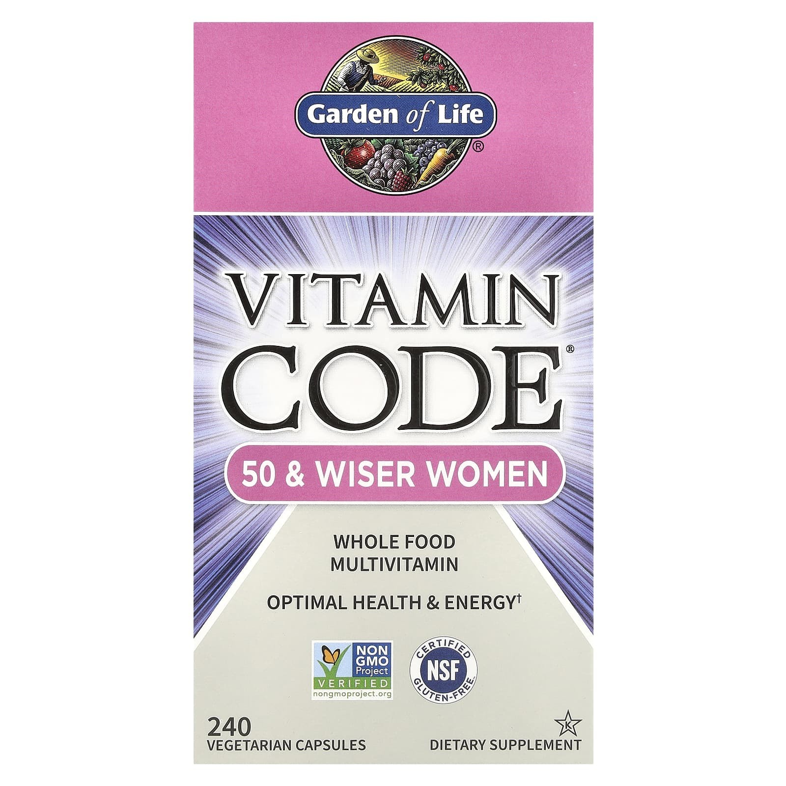 Garden Of Life Women's Vitamin Code 50 And Wiser, 240 Capsules