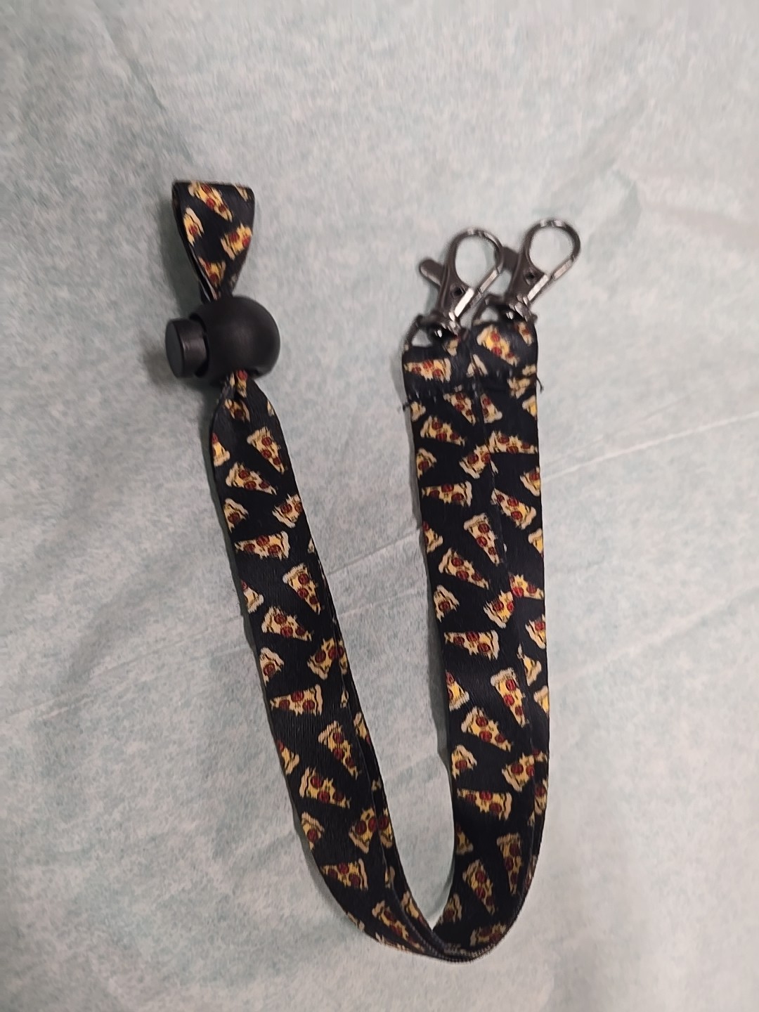 Pepperoni Pizza Lanyard Adjustable. 2 Clipped Sides Pizza Slices