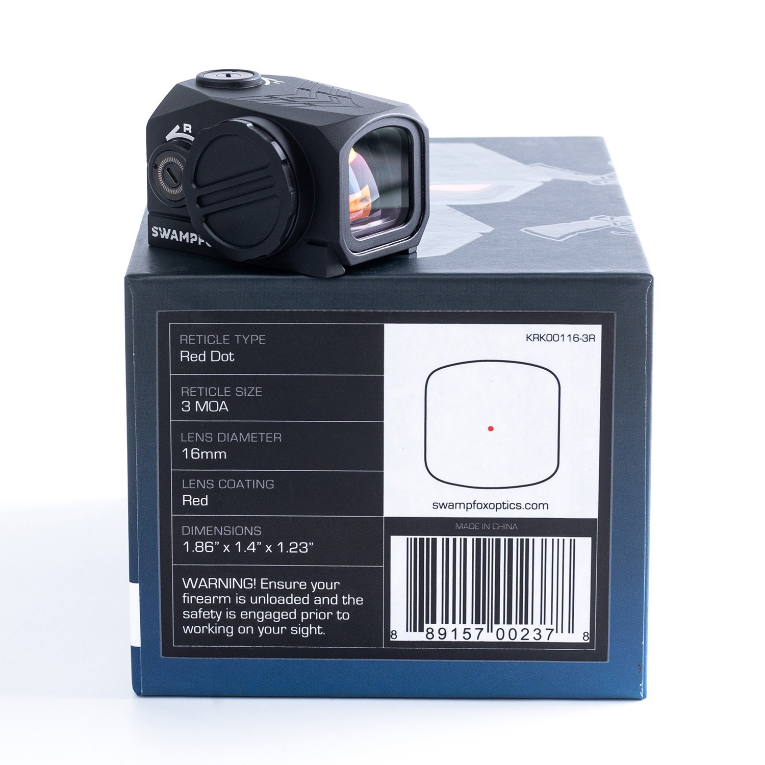 Swampfox Kraken 3MOA Closed Emitter Red Dot Sight RMR and MOS Enclosed Emitter