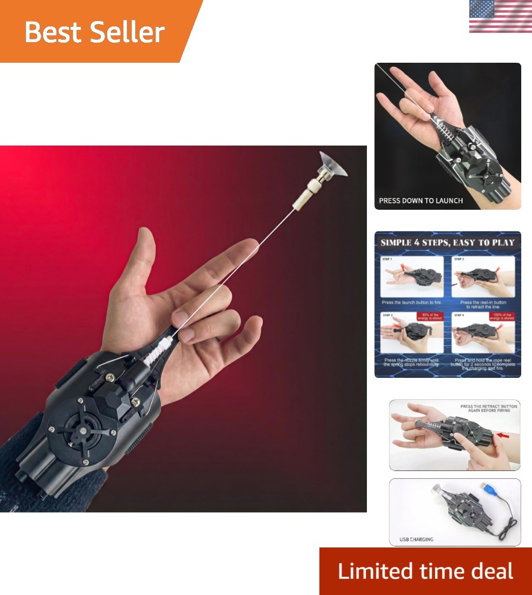 Spider Web Shooter, Real Web Slinger that Actually Shoots for Kids, Cool Toy ...
