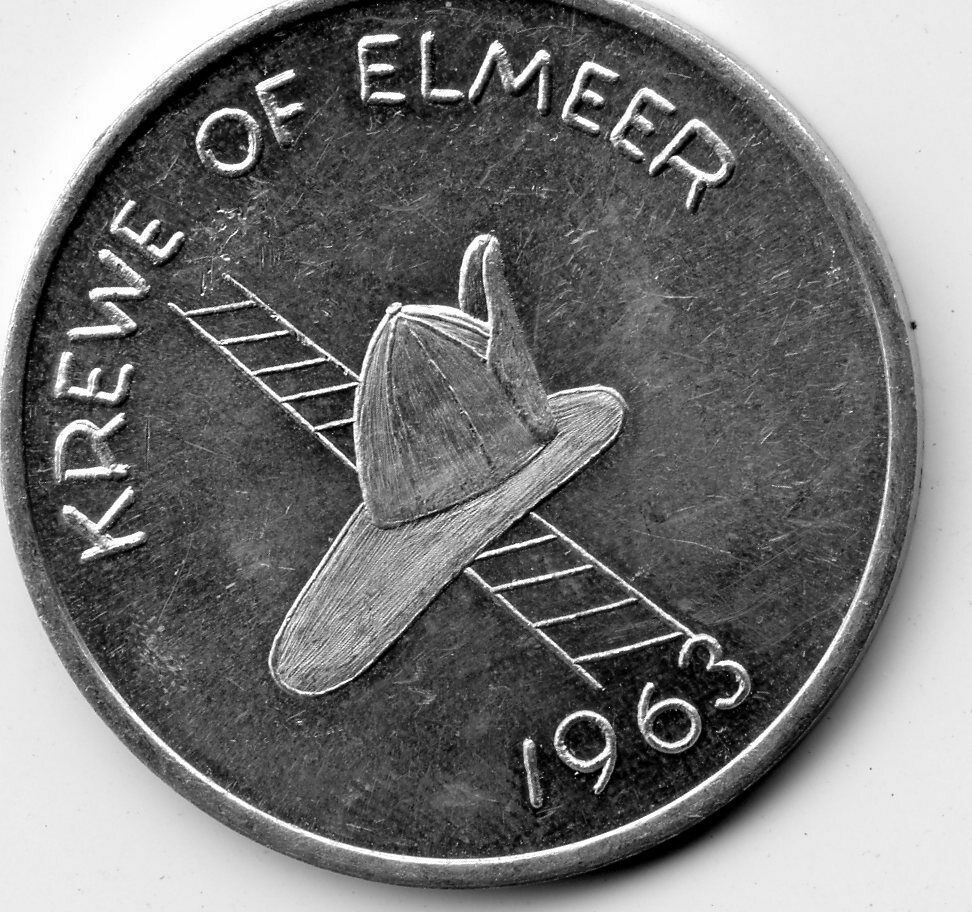 .Mardi Gras Doubloon Krewe of Elmeer 1971 Aluminum