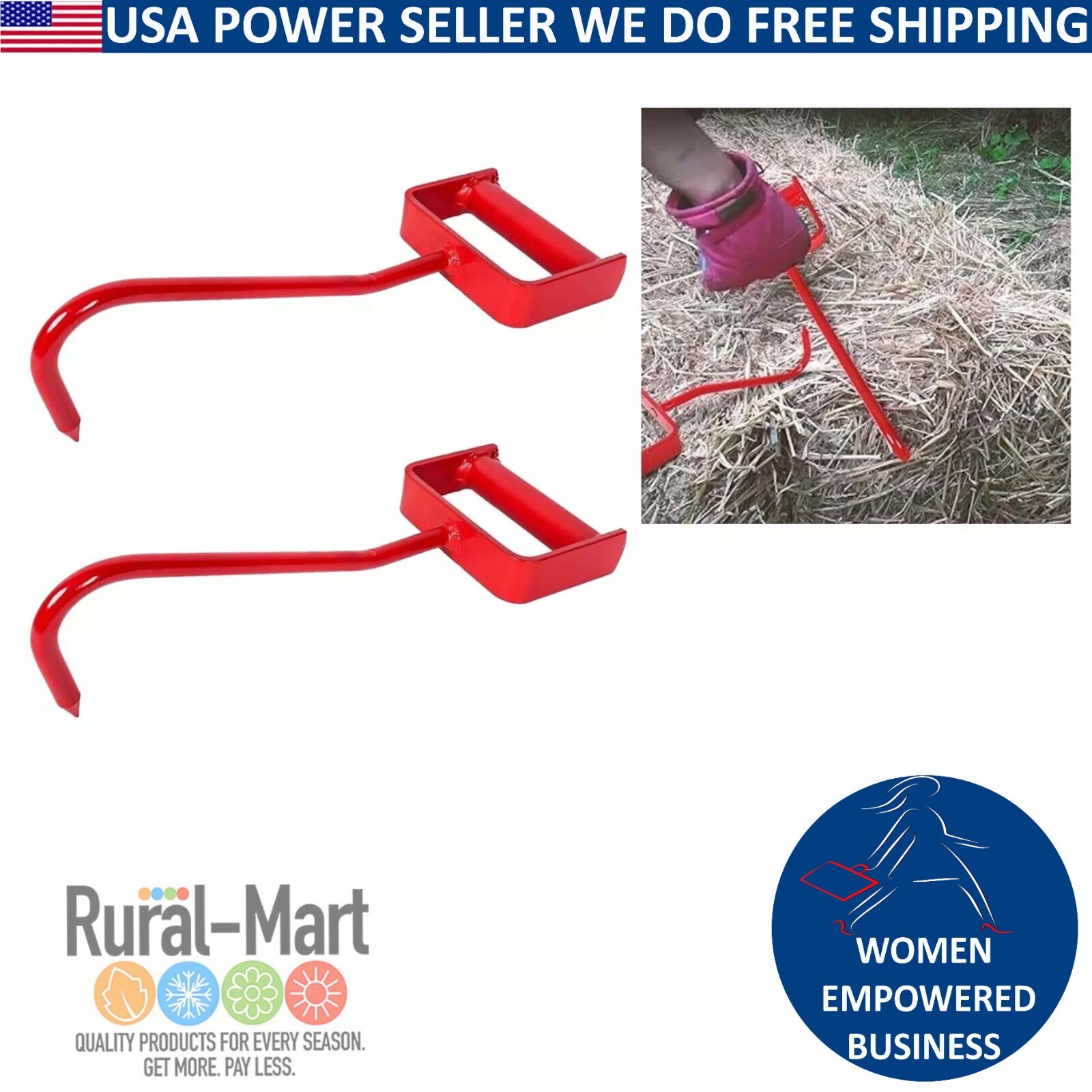 17' Red Hay Hook 2Pack Fits 47010600 Feeders Troughs Farm Equipment