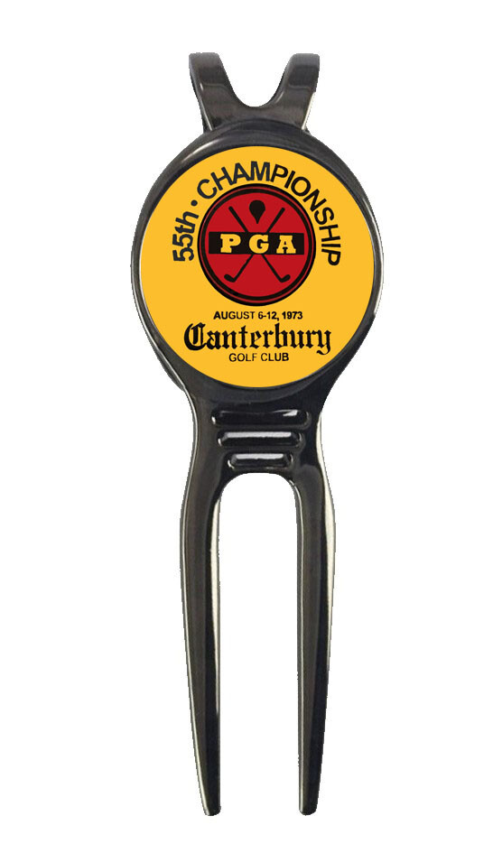 1973 PGA Championship Canterbury Golf Ball Marker +Black Gunmetal Divot Tool