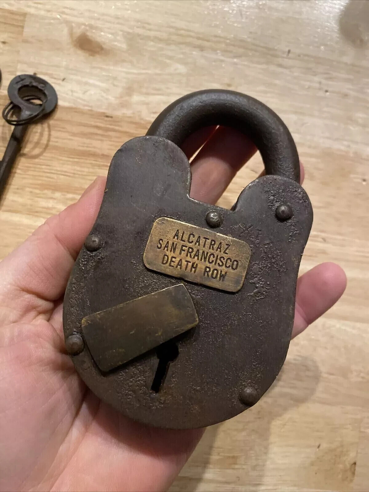Alcatraz Padlock 5'' Key Set Lot Brass Lock Clint Eastwood Prison Patina