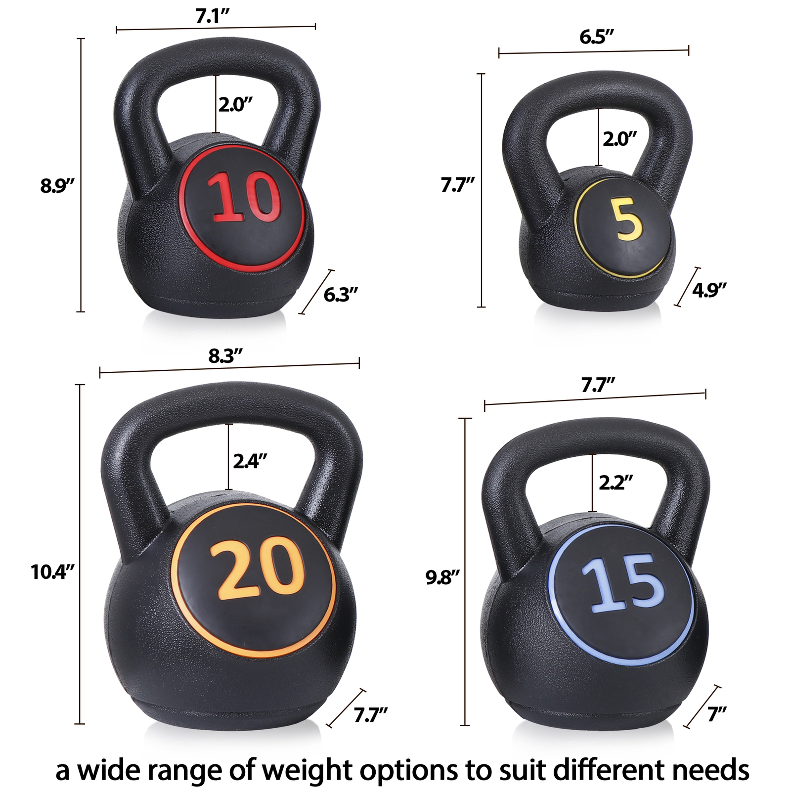 4PCS Kettlebell Weights Set with Tray for Training Home ExerciseFitness Workout