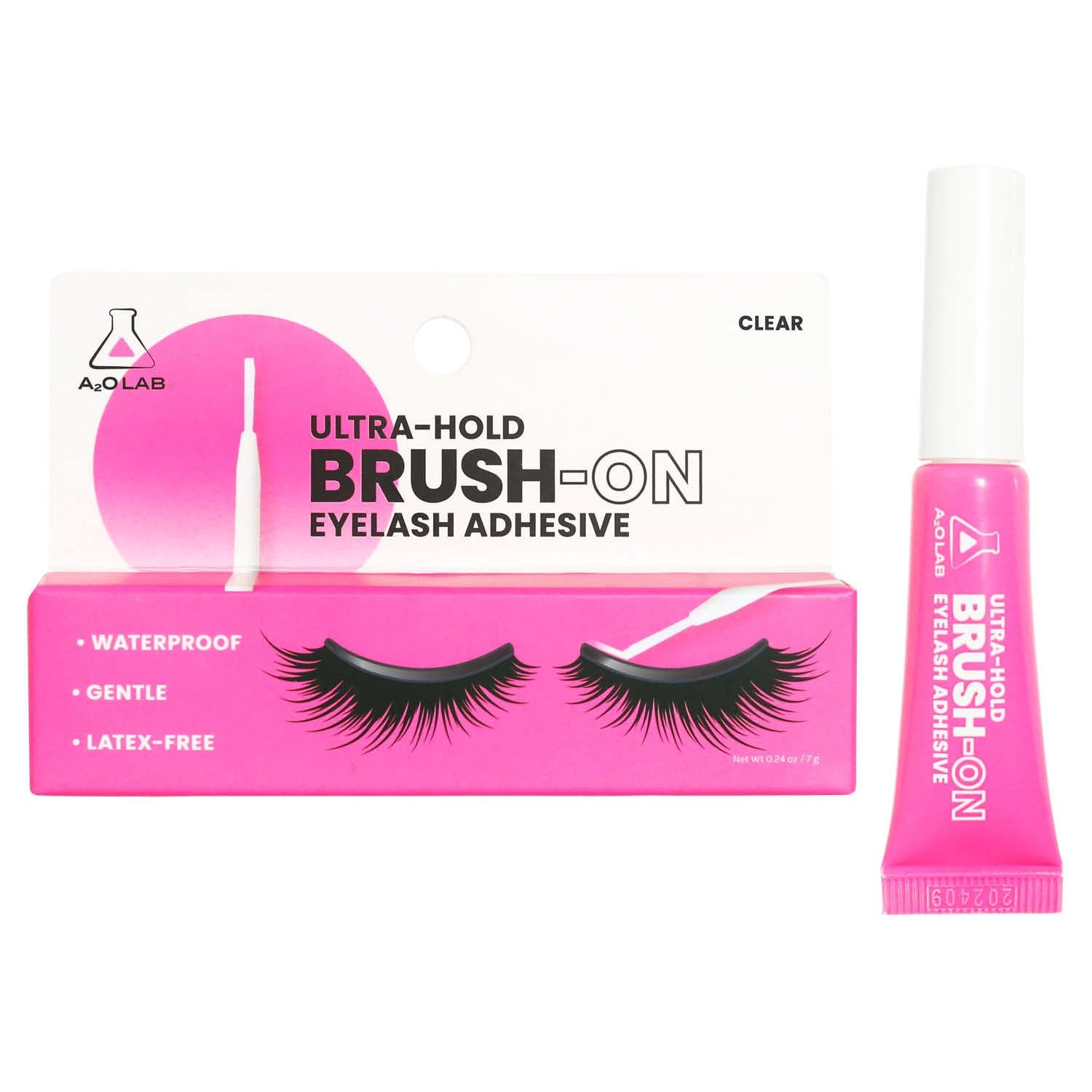 A2O Lab Ultra-Hold Brush-On Eyelash Adhesive, Clear, Waterproof, Clear