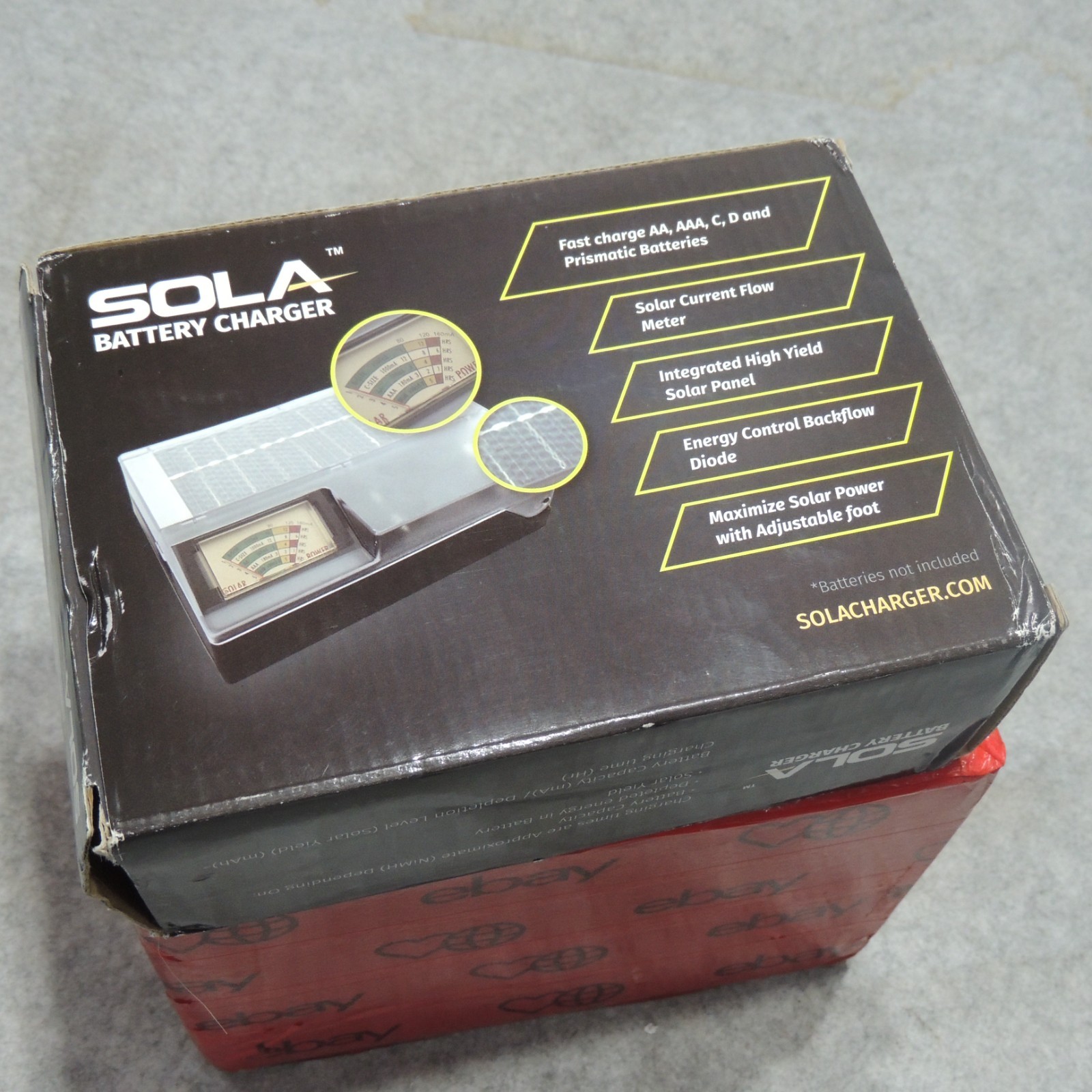 SOLA Rechargeable Battery Charger Integrated High Yield Solar Panel