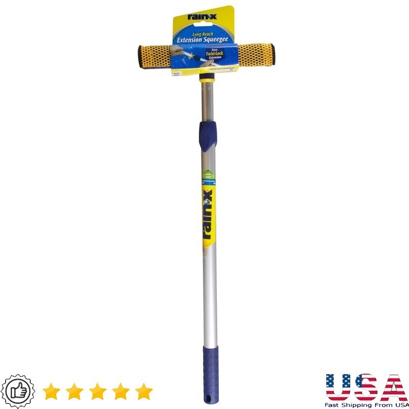Windshield Squeegee Tool W/ 39in Extension Heavy Duty Scrubber Easy Clean New