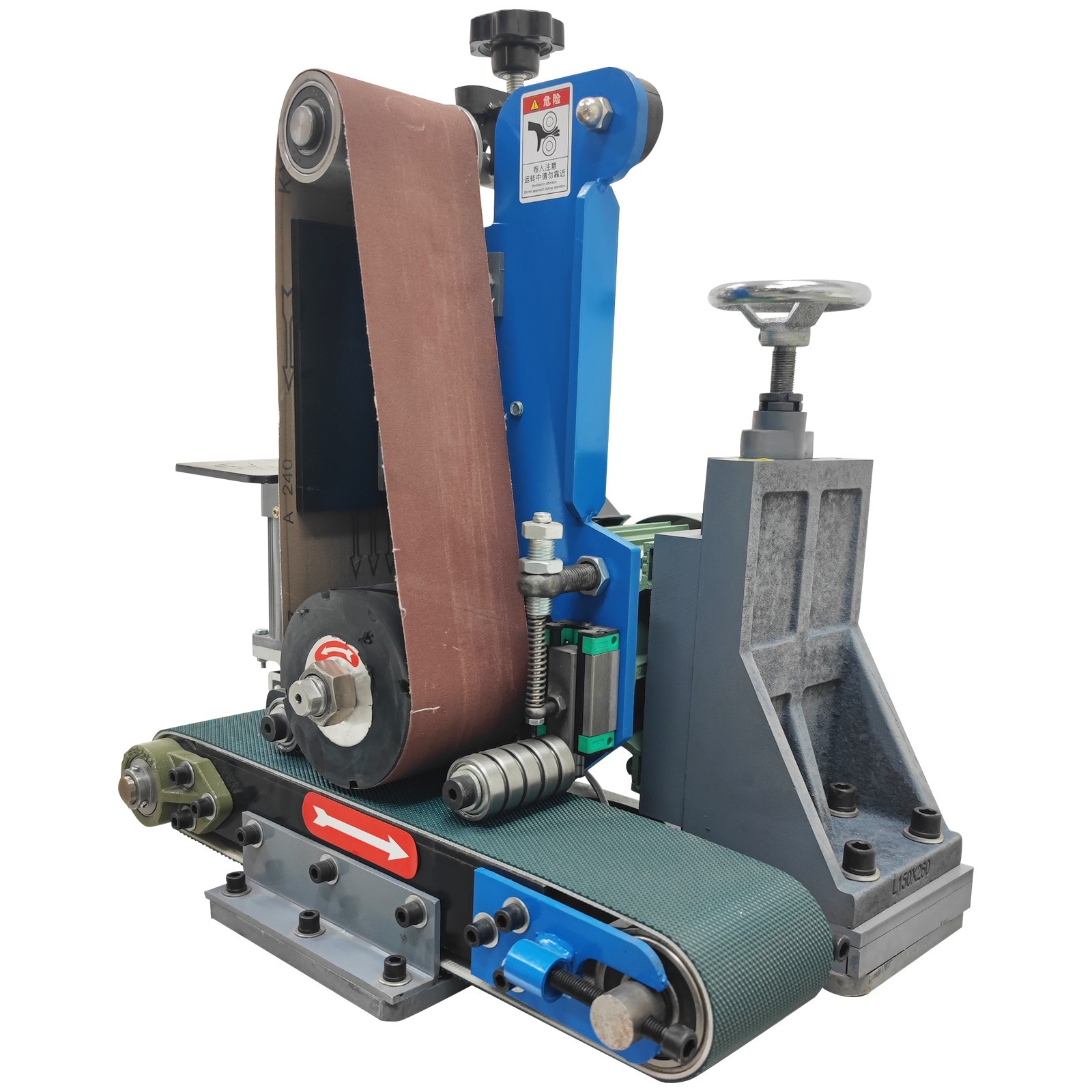 220V Flat Belt Polishing Machine Sharpener Metal Deburring Rust Drawing Sander