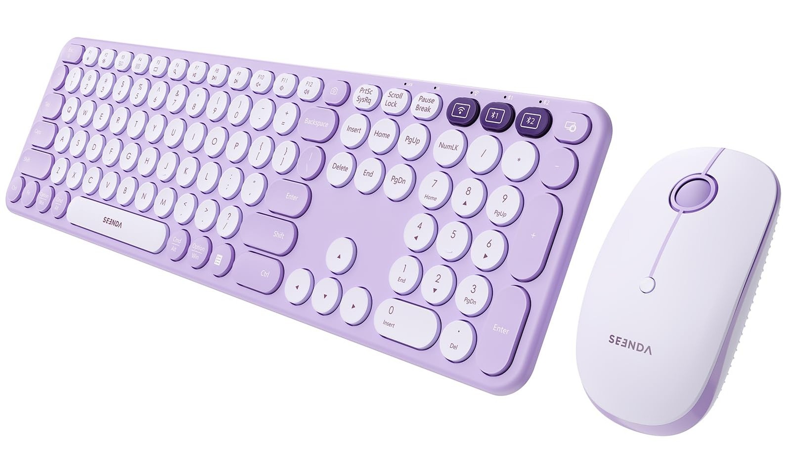 seenda COE202 Wireless Bluetooth Keyboard and Mouse Combo, Star Purple | USB ...