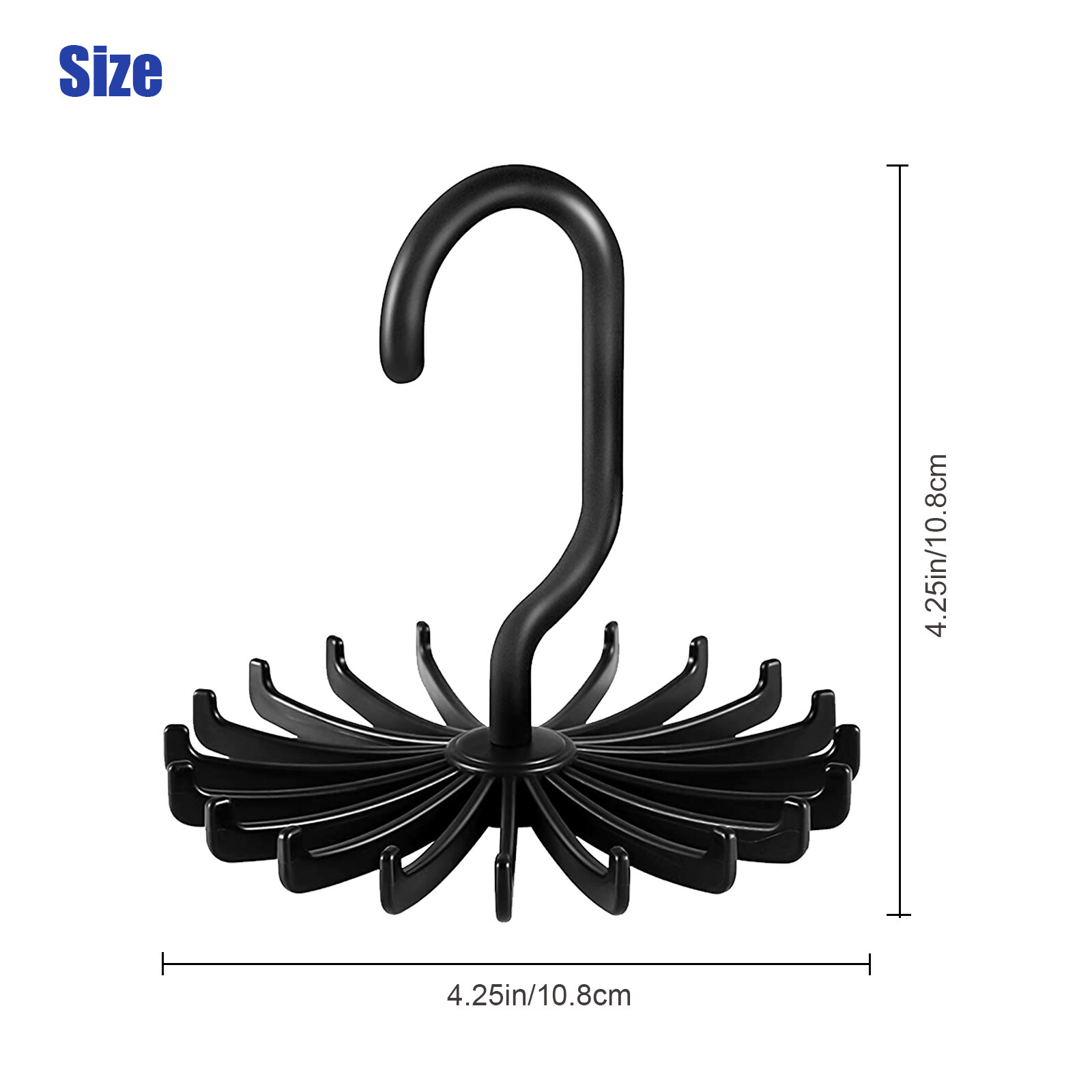 3X Neck Tie Rack 360° Adjustable Hanger Organizer Scarf Belt Hook Storage Holder