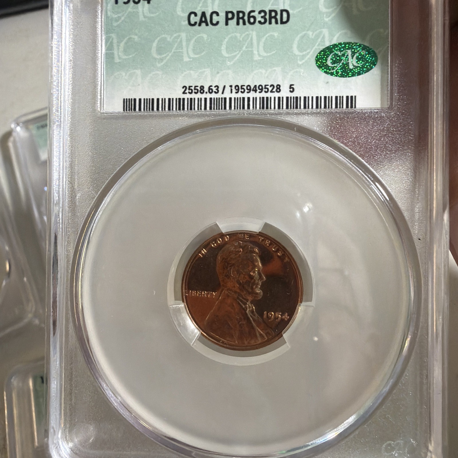 1954 Proof Set CAC Pr 64, 66, 66, 66, 63 Red
