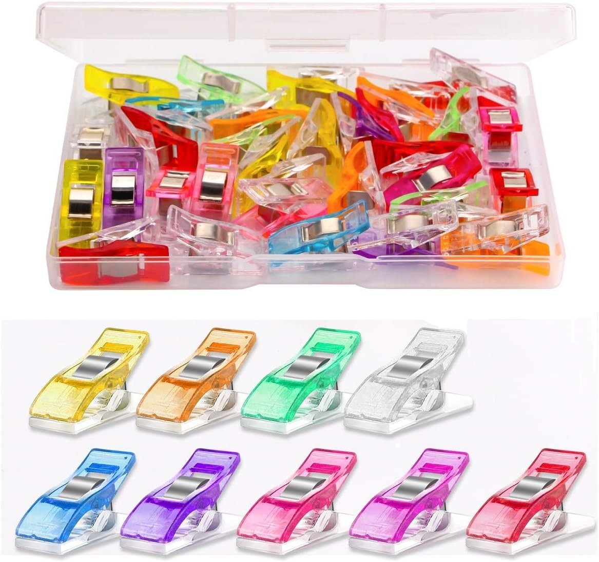 Versatile 30-Pc Sewing Clips with Storage Case - Perfect for Quilting Projects