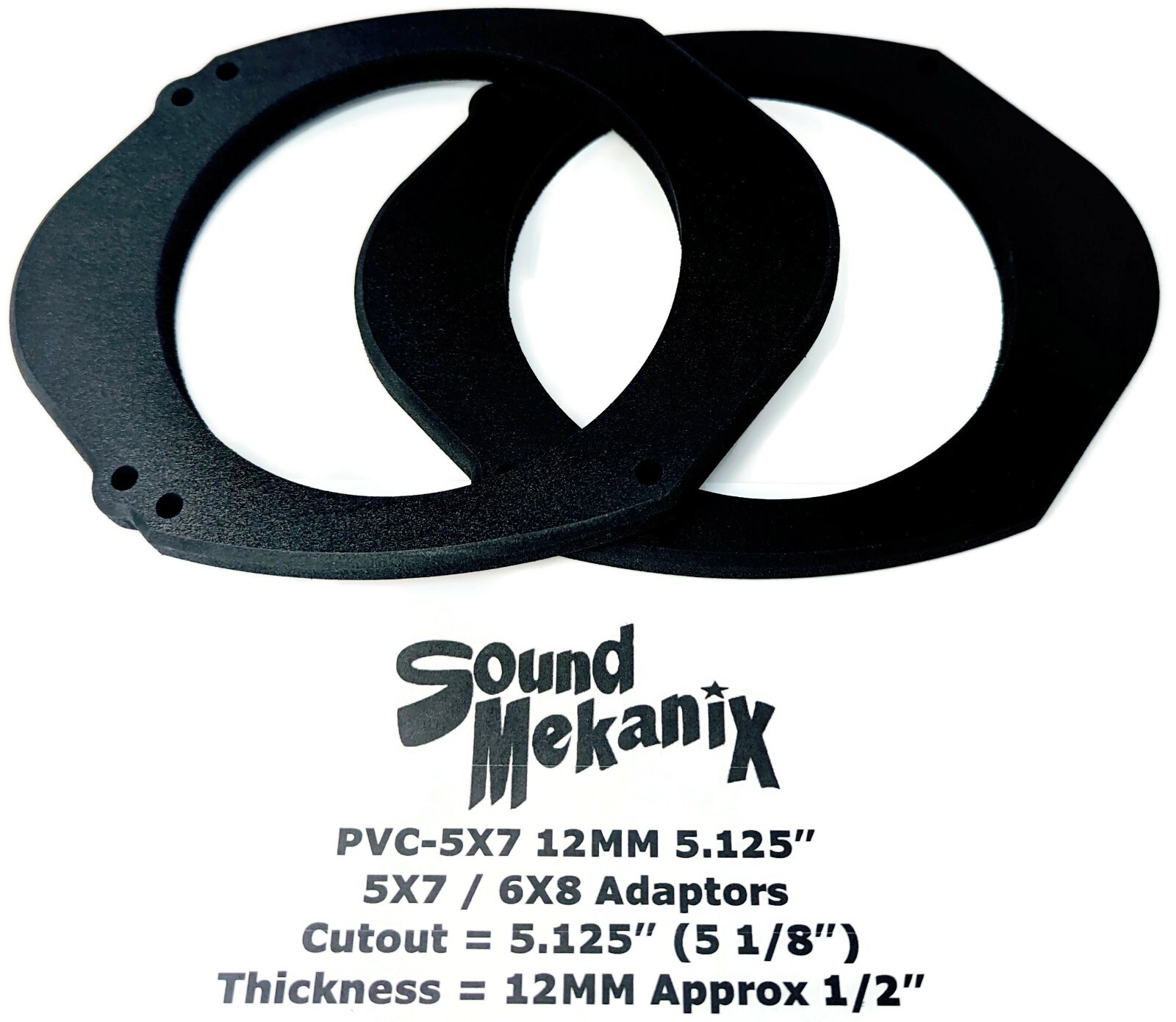 5x7" Sound Mekanix Universal PVC-5x7 12MM 5.125", 5x7/ 6x8 to 6.5" Adaptor Pair