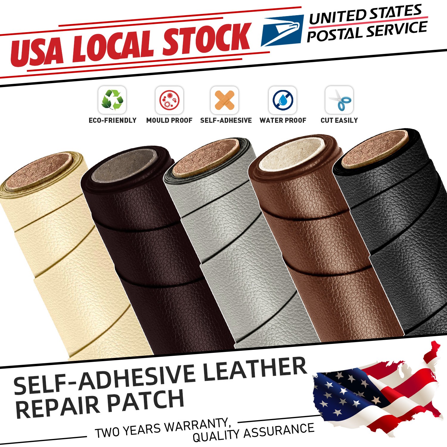 NEW Self-Adhesive Leather Repair Patch for Car Seats Couch Sofa Chair Jacket US