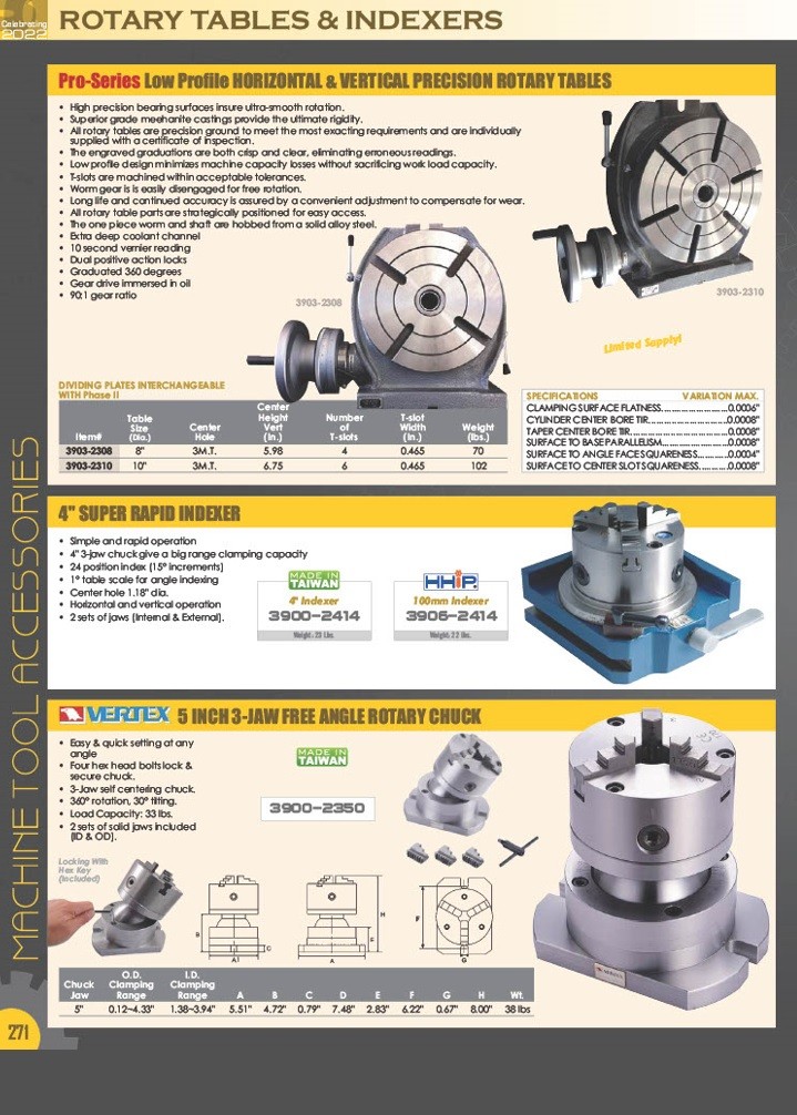 4" HORIZONTAL/VERTICAL ROTARY TABLE (3900-2304)