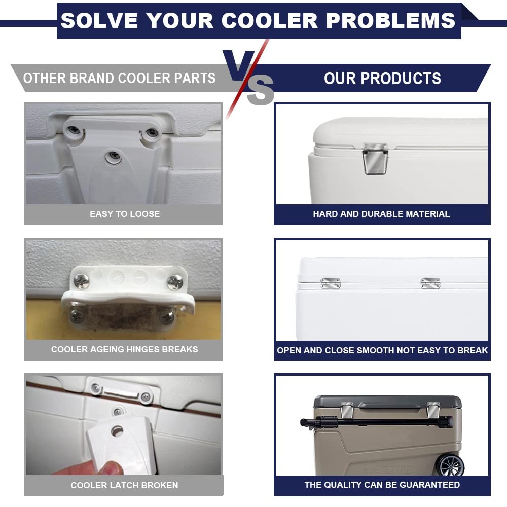 Cooler Stainless Steel Hinge & Latch Set For Igloo Cooler Replacement