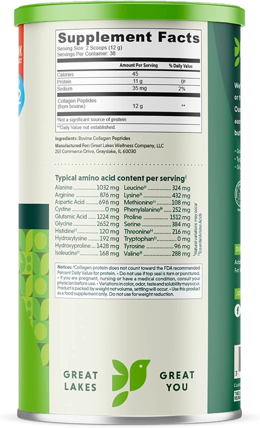 Great Lakes Collagen Hydrolysate 454gr - 3 Pack