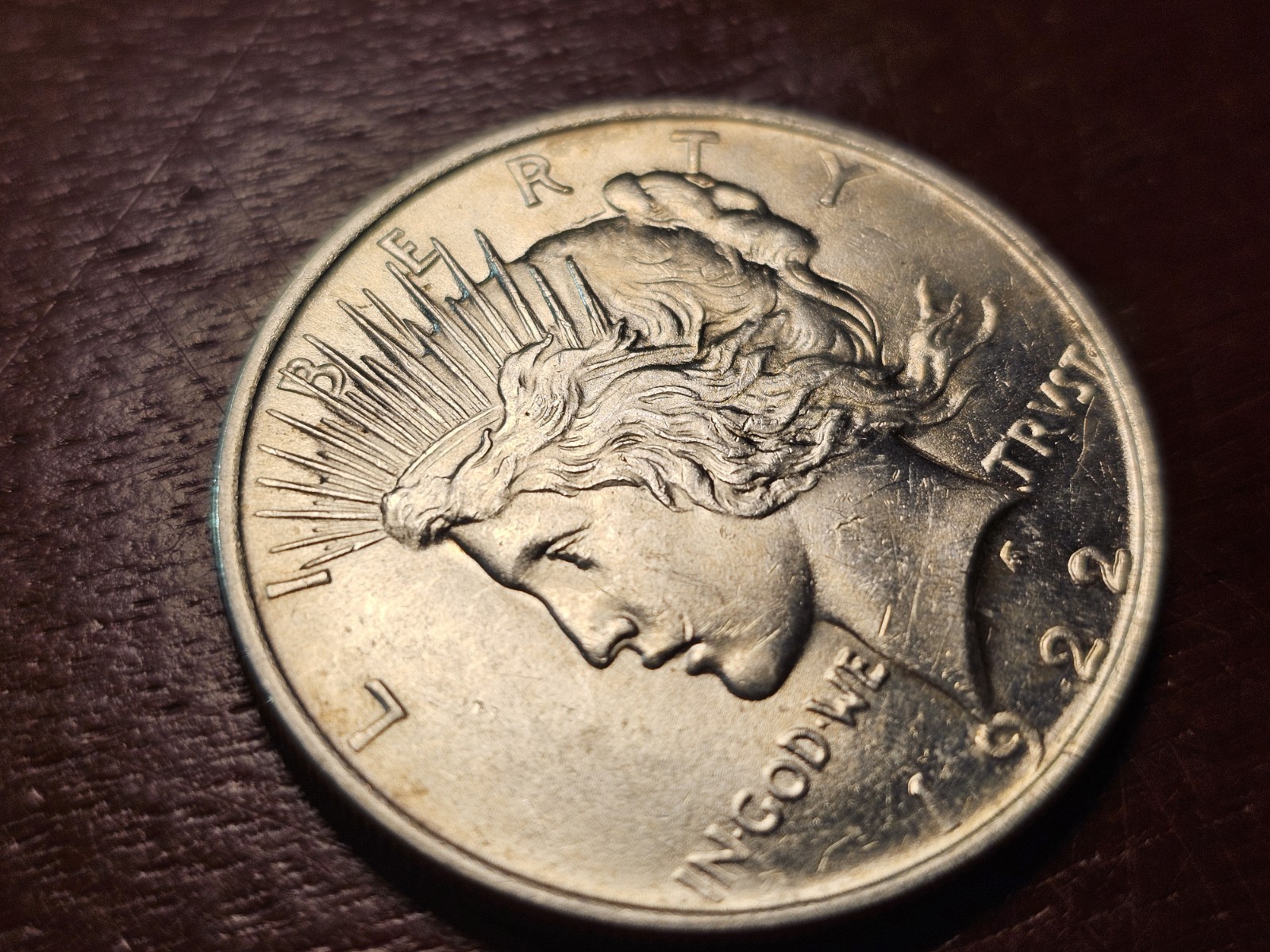 1922 Peace Silver Dollar, XF-AU, Below melt for seller, Stk 0041