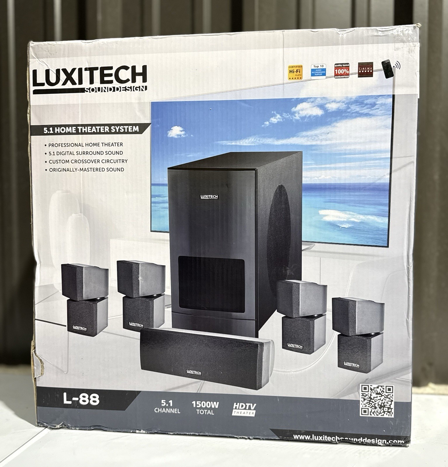 Luxitech L-88 5.1 Home Theater System 1500W HDTV Surround w/Subwoofer