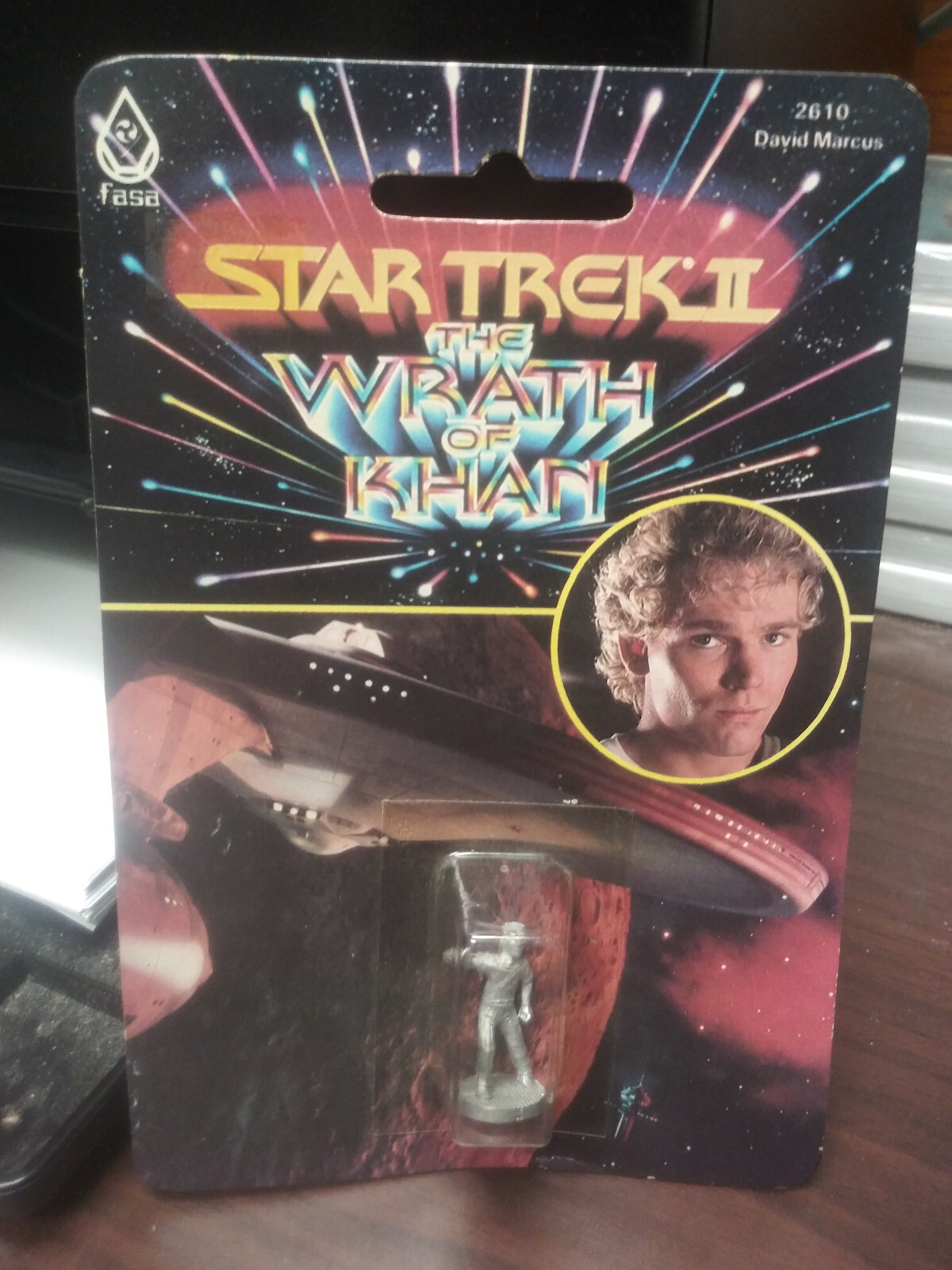 STAR TREK II WRATH OF KHAN DAVID MARCUS MINIATURE FIGURE 1983 ON CARD 2610 FASA