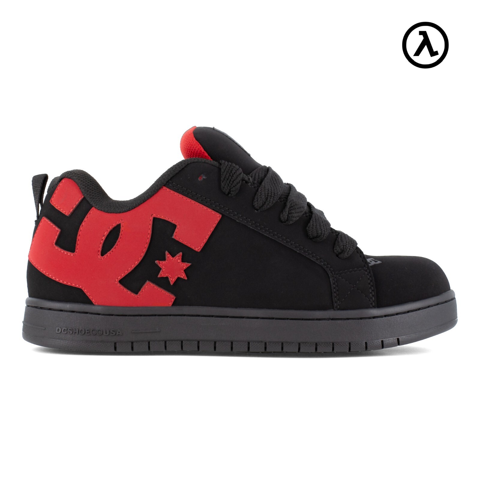 DC COURT GRAFFIK MEN'S BLACK/RED WORK SHOE BOOTS DC60102 - ALL SIZES - NEW