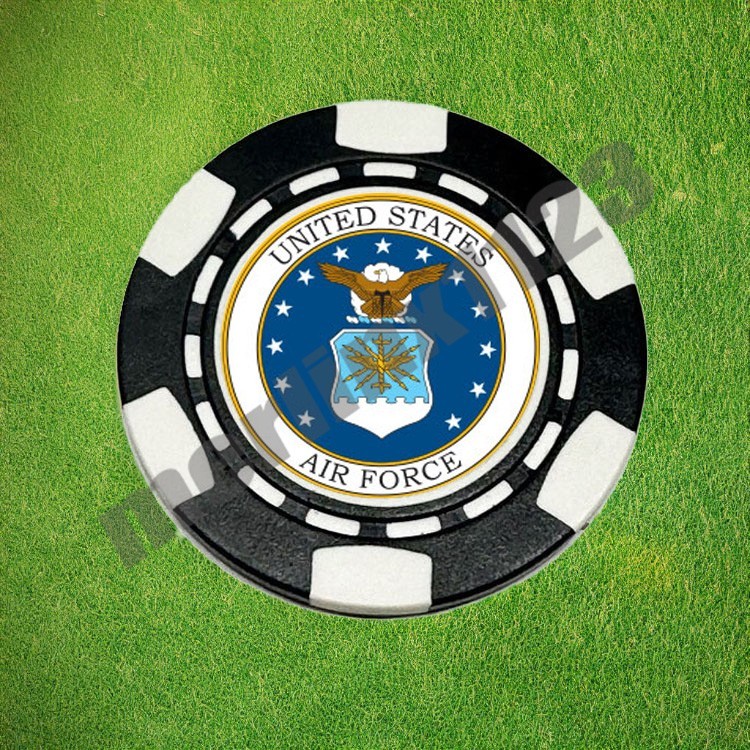 USAF US Air Force Seal Poker Chip Golf Ball Marker Card Guard