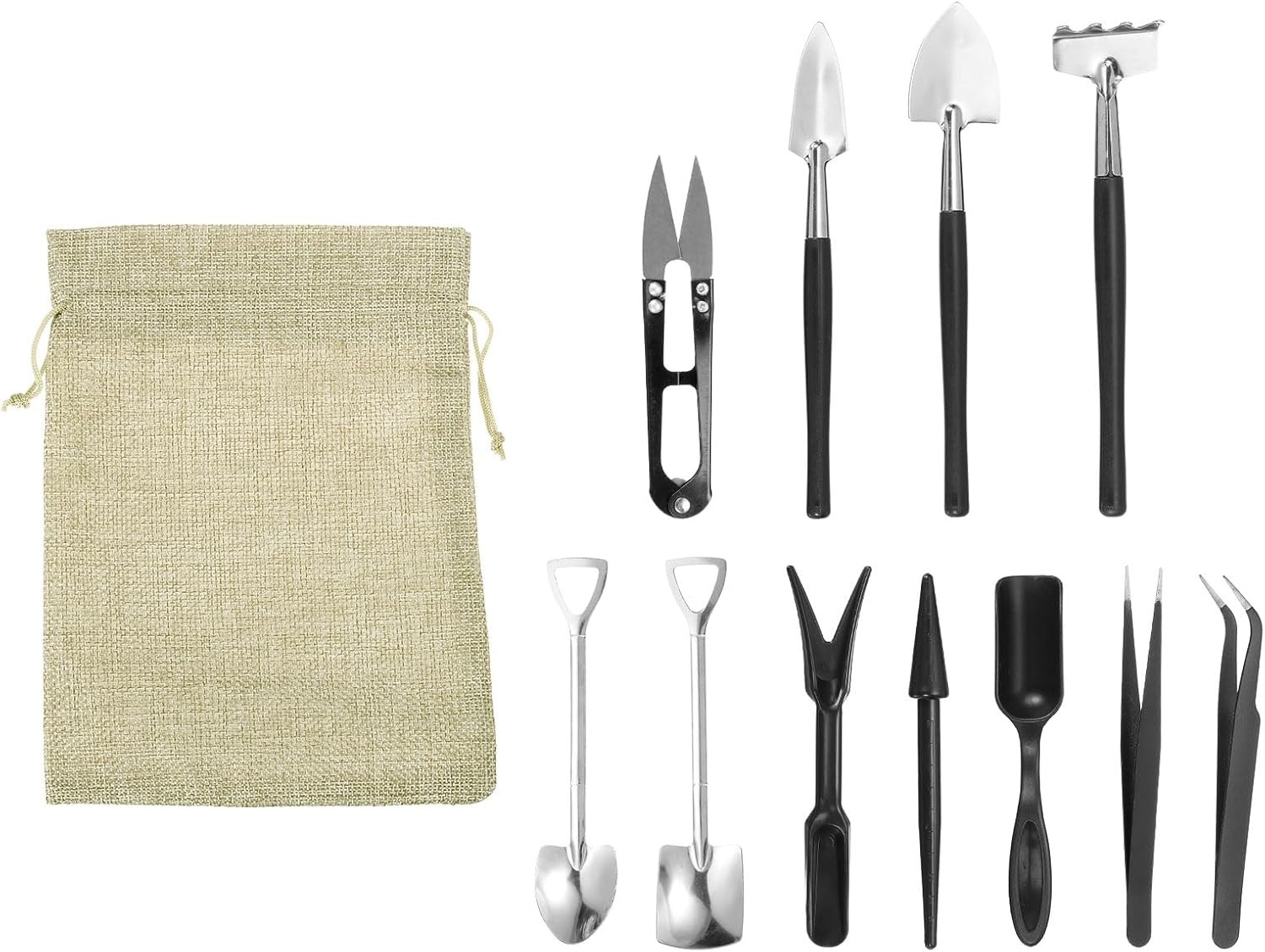 PATIKIL Succulent Tools Set, 12 Pcs Transplanting Set Mini Garden Black