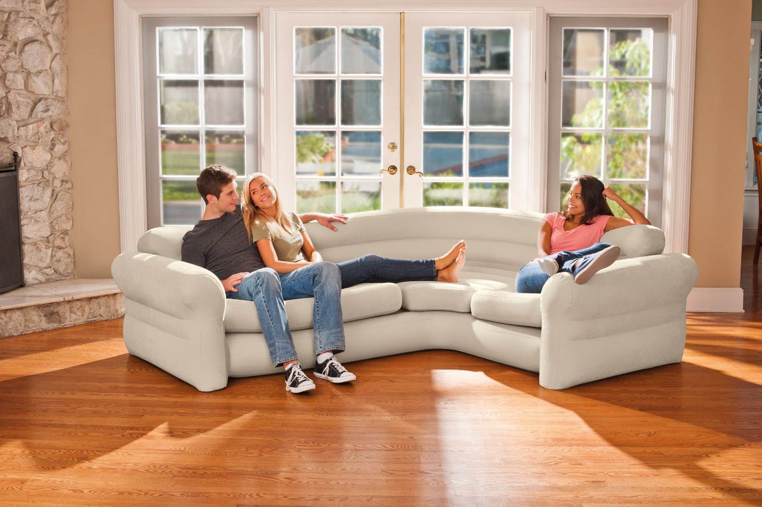 Intex Inflatable Corner Living Room Neutral Sectional Sofa | 68575EP - (Used)