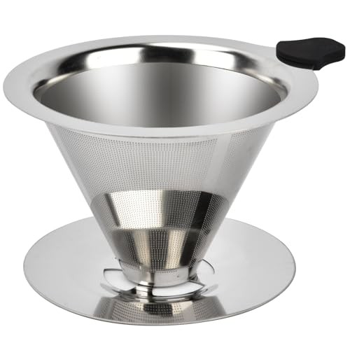Pour Over Coffee Dripper Stainless Steel Reusable Filter Paperless Cone Coffee