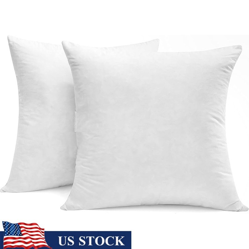 Luxury Goose Down Feather Pillow Inserts Double Layered Soft 26x26 2 Pack New