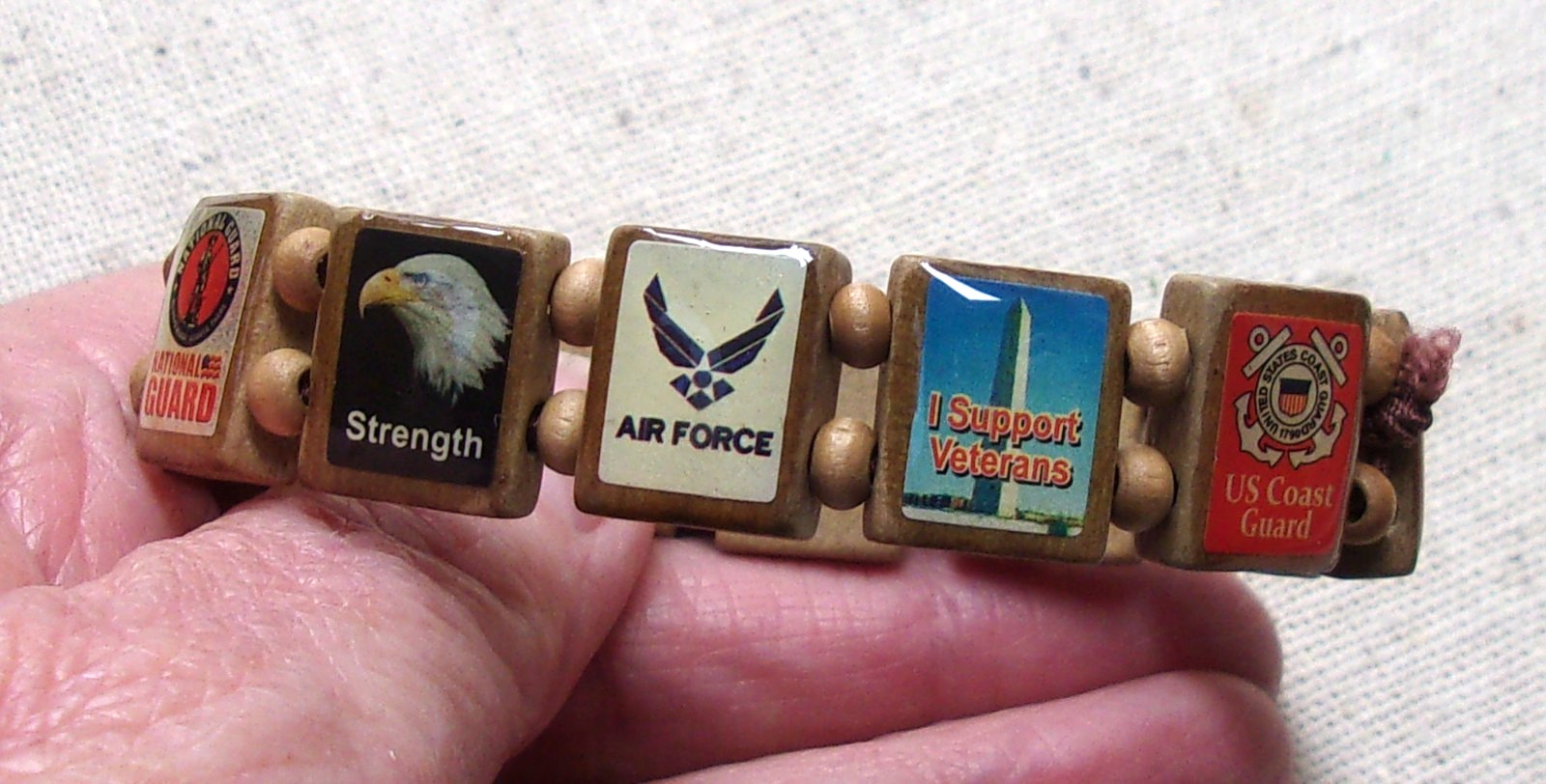 United States Veteran Military Armed Forces WristStory Bracelet ~ 12 Tiles