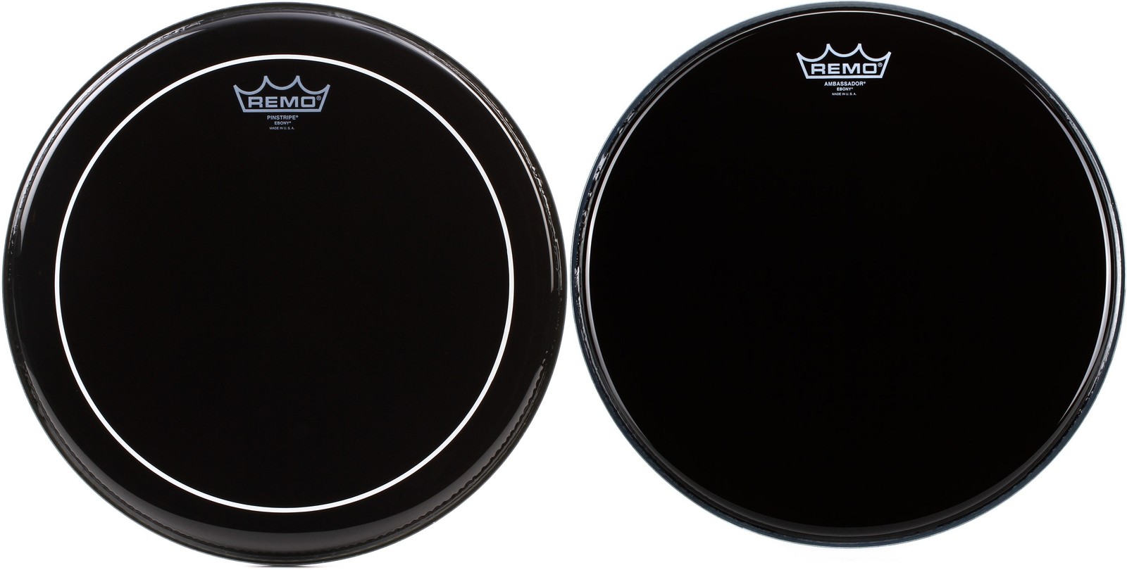 Remo Pinstripe Ebony Drumhead - 14 inch + Remo ES-0014-00- Value Bundle