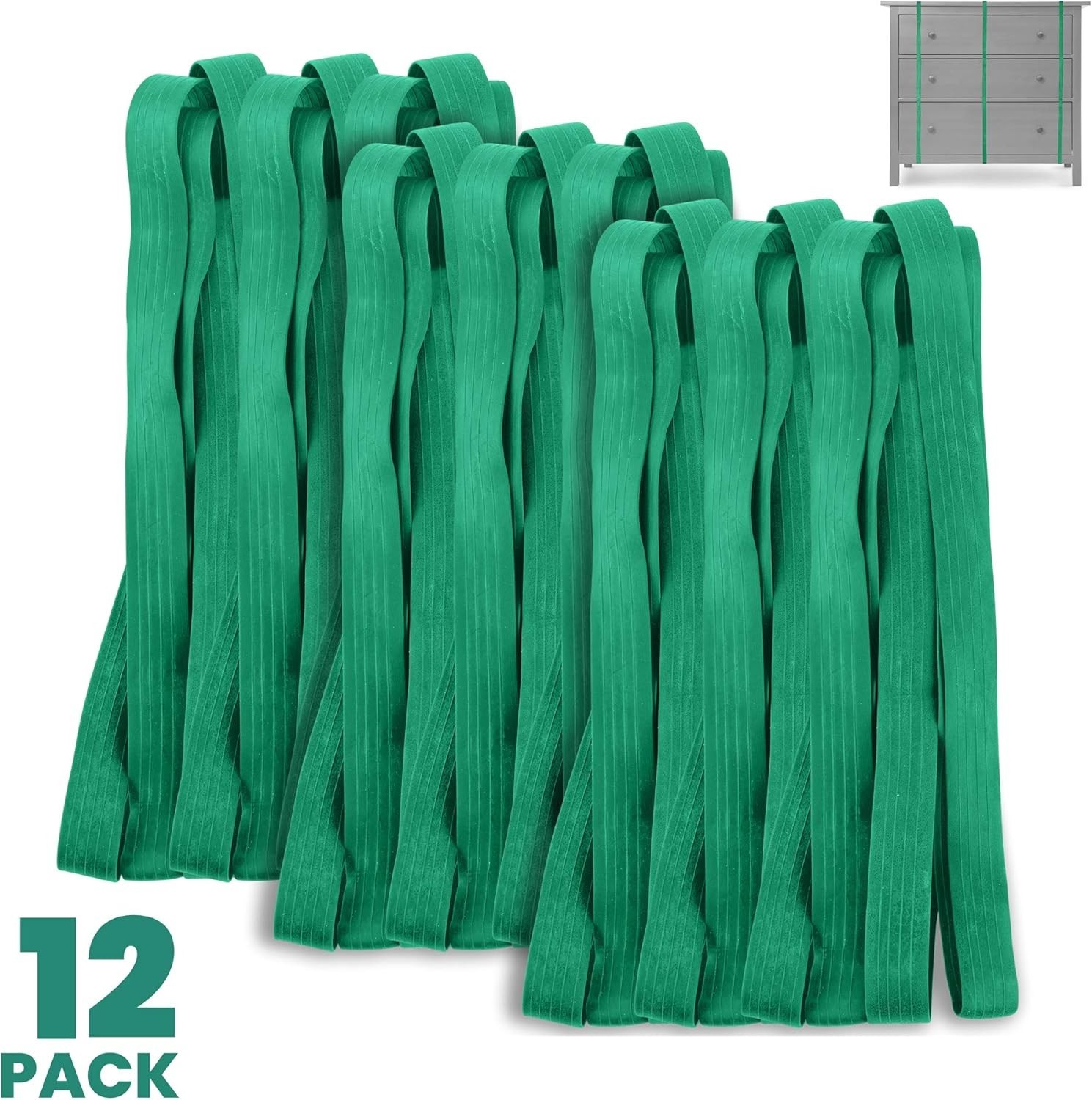 Extra Large 12-Pack of 30" Rubber Bands for Secure Pallet & Blanket Holding