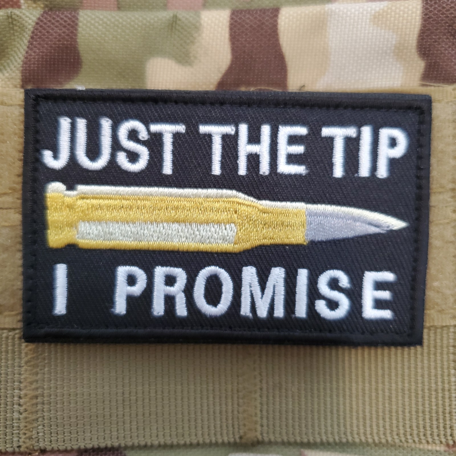 JUST THE TIP I PROMISE Sarcastic Tactical Morale Patch Hook and Loop