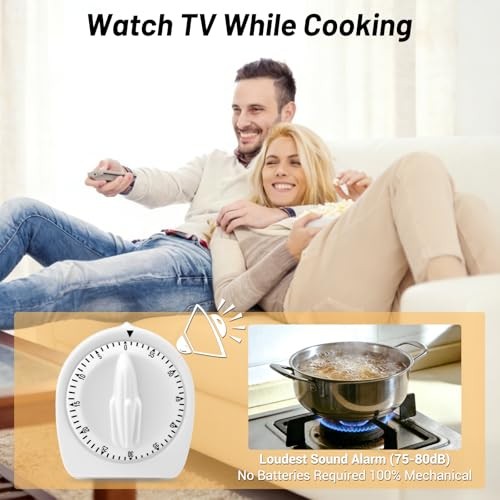 Kitchen Timers for Cooking,60 Minute Wind Up Timer,Visual Mechanical
