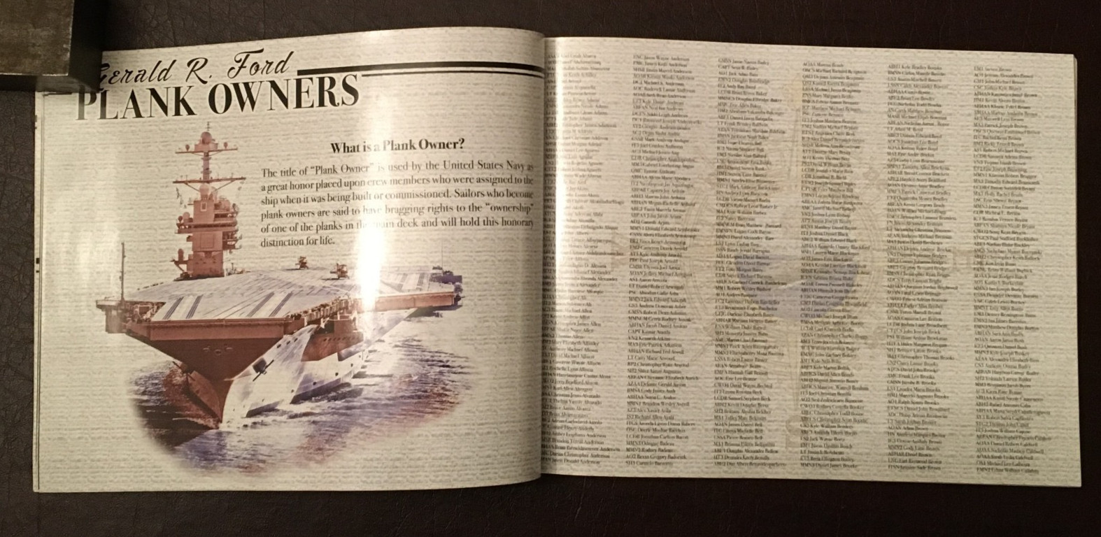 USS GERALD R. FORD (CVN 78) - OFFICIAL COMMISSIONING CEREMONY BOOKLET - 2017