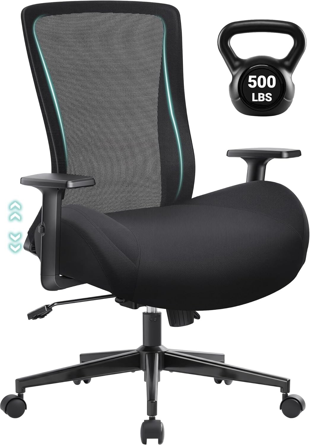 Big and Tall Home Office Desk Chair 500lb acity for Heavy People,