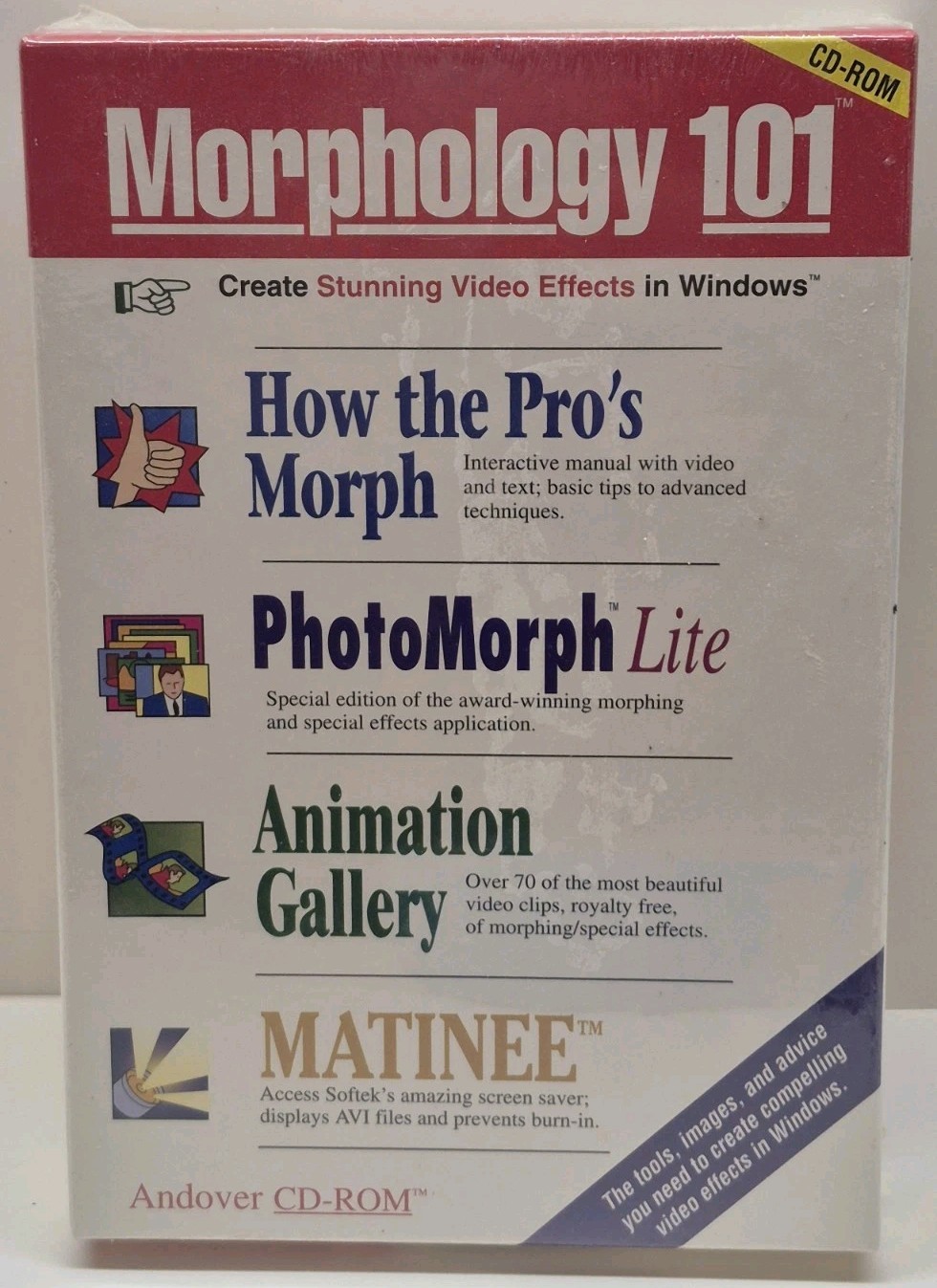 1992 Andover Software Morphology 101 Windows 3.1 CD-ROM Sealed NIB
