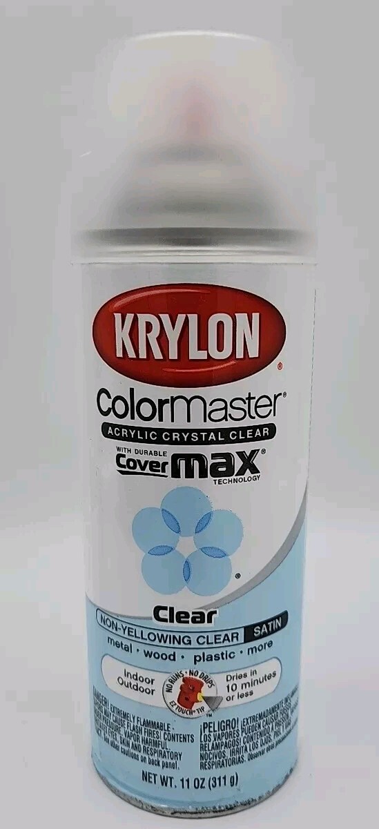 Krylon Color Master Cover Max Clear 11oz Spray Paint NEW