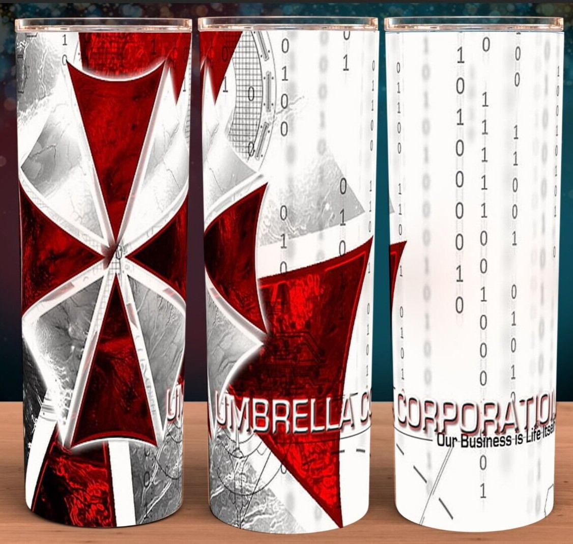 Resident Evil Umbrella Corporation Cup Mug Tumbler 20oz with lid and straw