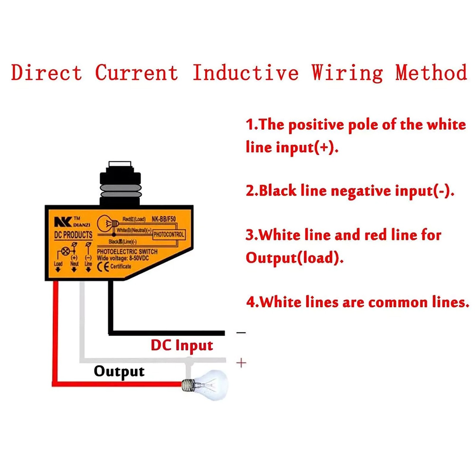 Automatic Light Sensor Control Switch DC8-50V Photocell Light Switch Replacement