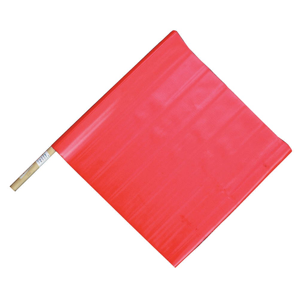 GRAINGER APPROVED 6FGK7 Handheld Warning Flag,Red,18"Wx24"H 6FGK7