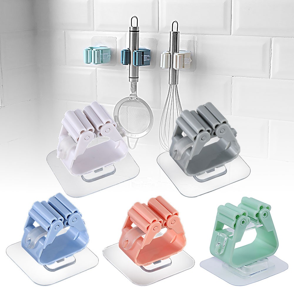 Nail-free multifunctional traceless mop rack storage mop hook bathroom CW
