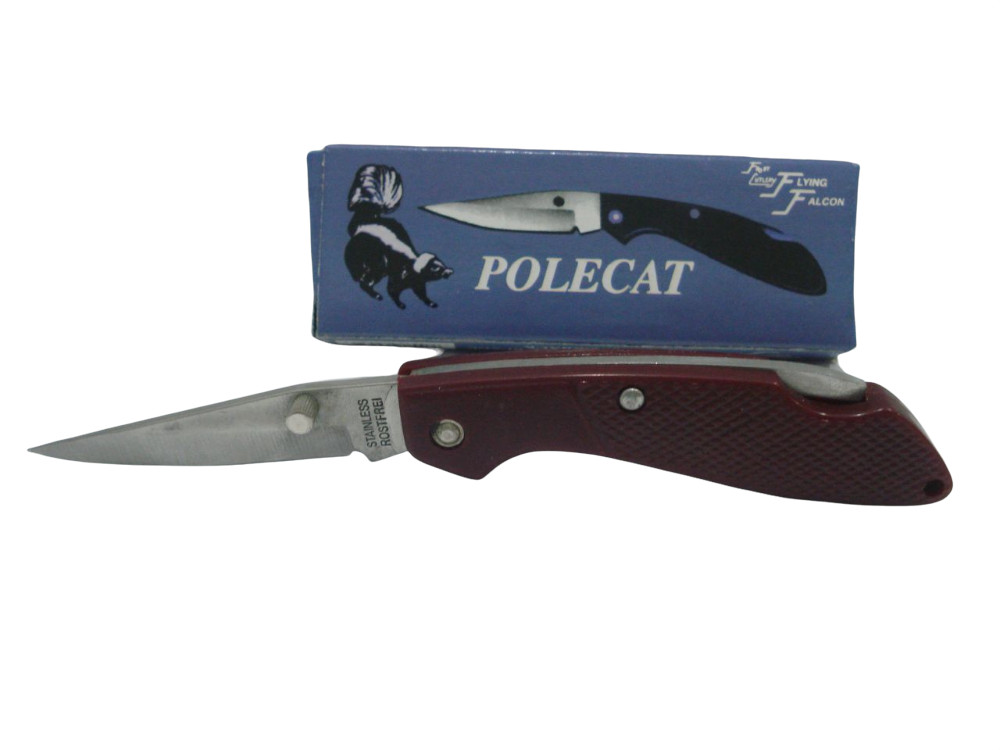 Flying Falcon Polecat 31/4" Stainless Steel Pocket Knife Folding Blade Lockback