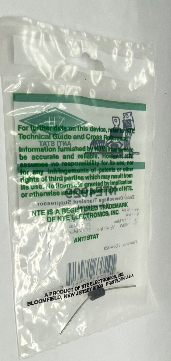 NTE49429 Zener Overvoltage Transient Suppressor Bi-Direct 20v nominal breakdown
