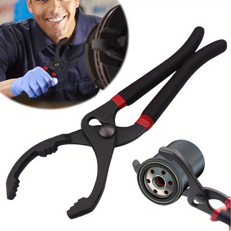 1pc Adjustable Oil Filter Wrench Pliers – Heavy Duty Removal Tool for Auto