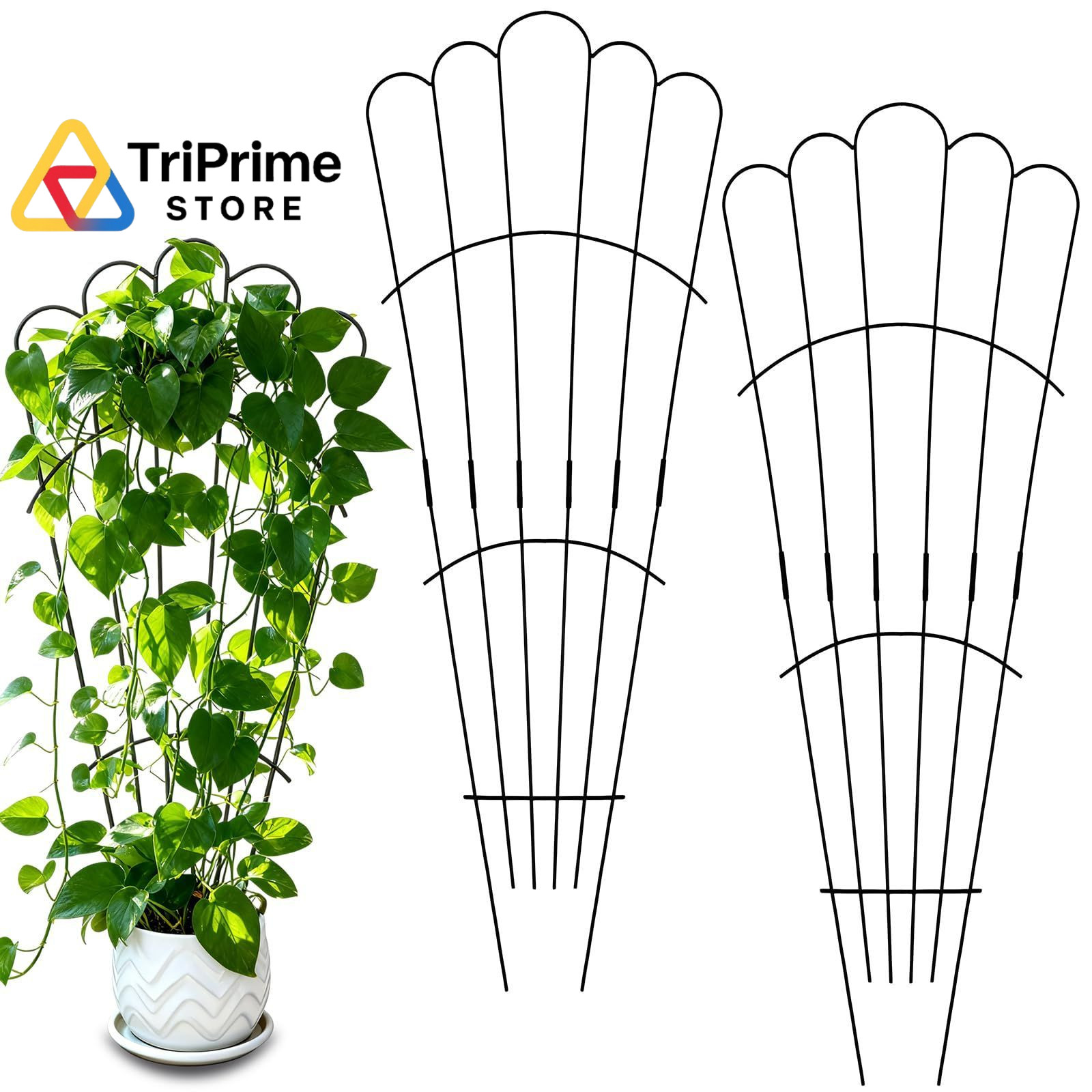 LEIFIDE 2 Pcs 33in Plant Trellis for Climbing Plants Indoor, Expandable black