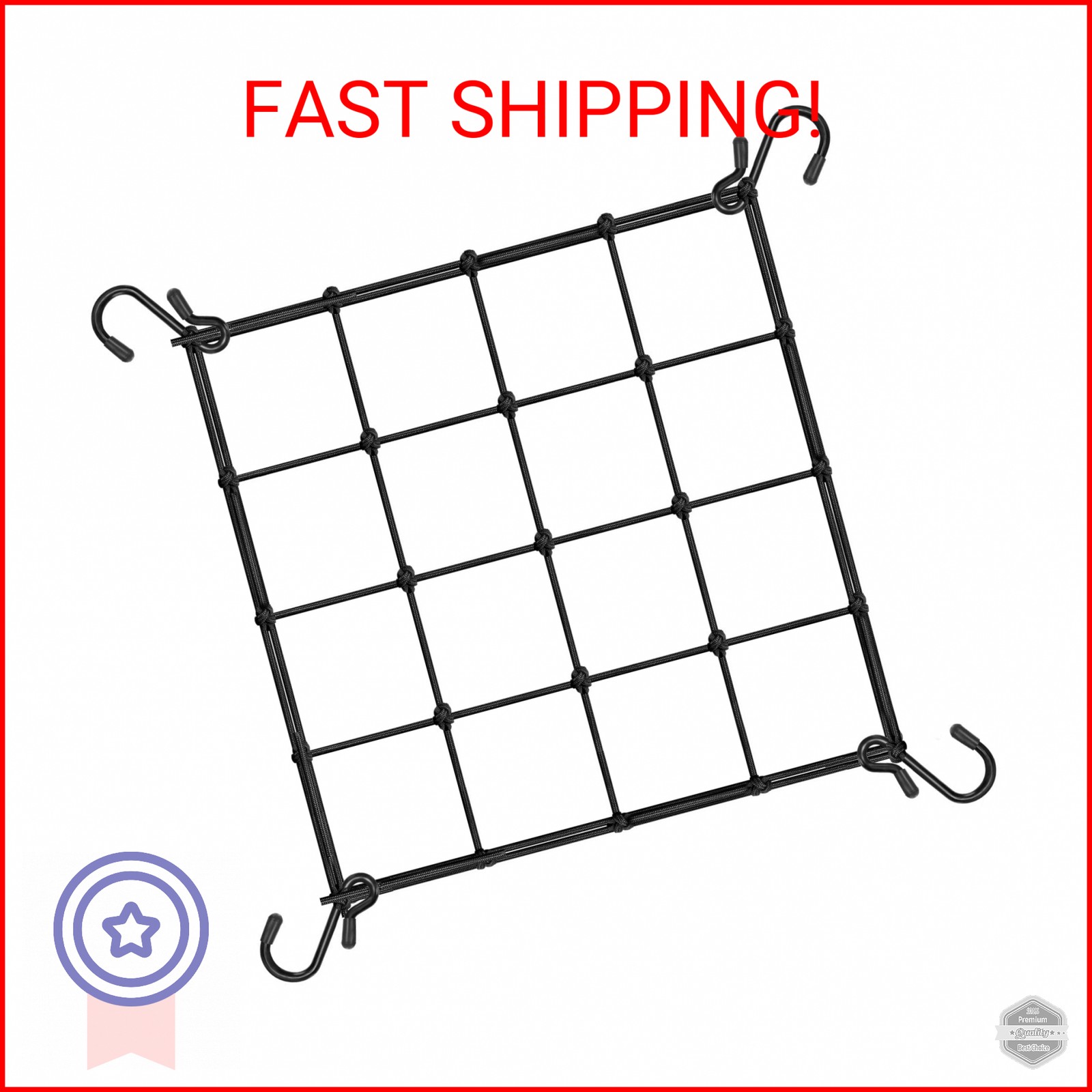 VIVOSUN 2 x 2Ft. Elastic Trellis Netting with 4 Hooks for Climbing Plants, Veget